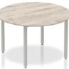 Gladstone Grey Oak 1200 Circle Table Box Frame Leg