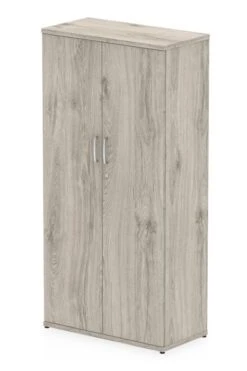 Gladstone Grey Oak Tall Office Cupboard -Office Furniture Store 1600 high tall office cupboard