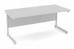 Cloud Grey Rectangular Cantilever Desk -Office Furniture Store 1600 rec cantilever