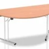 Price Point Beech Semi Circular Folding Table - 1600mm Wide -Office Furniture Store 1600mm semi circle beech