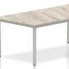Gladstone Grey Oak Trapezium Table 1600 Box Frame Leg Silver -Office Furniture Store 1600mm trapezium box frame leg table