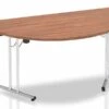 Nova Walnut Semi Circular Folding Table - 1600mm Wide -Office Furniture Store 1600mm walnut semi circle