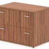 Nova Walnut 2 Drawer Desk High Side Filer 1 Nova Walnut 2 Drawer Desk High Side Filer -Office Furniture Store 2