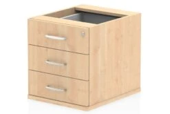 Solar Maple Fixed Pedestal -Office Furniture Store 3 drawer fixed ped maple