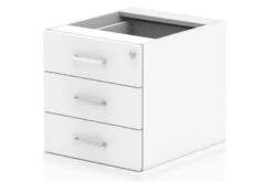 Polar White Fixed Pedestal -Office Furniture Store 3 drawer fixed ped white
