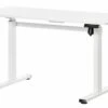 White Height Adjustable Standing Desk -Office Furniture Store adjustable white desk 2