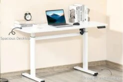 White Height Adjustable Standing Desk -Office Furniture Store adjustable white desk 4