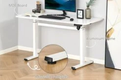 White Height Adjustable Standing Desk -Office Furniture Store adjustable white desk 7