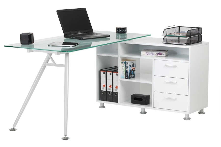 Augusta Corner Glass Workstation 4 Augusta Corner Glass Workstation - Image 2