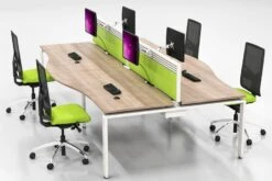 Aura Beam 6 Person Wave Bench Desk -Office Furniture Store aura bench 19 1