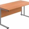 Kestral Rectangular Cantilever Desk -Office Furniture Store beech top silver frame 3
