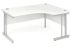 Polar White Cantilever Corner Desk -Office Furniture Store cantilever corner desk white right handed