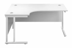 Kestral White Cantilever Corner Workstation -Office Furniture Store cantilever white top white leg