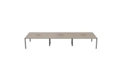 Kestral Grey Oak 6 Person Double Bench Desk -Office Furniture Store cb1280cosvgo6p front