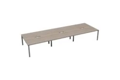 Kestral Grey Oak 6 Person Double Bench Desk -Office Furniture Store cb1280cosvgo6p front 45