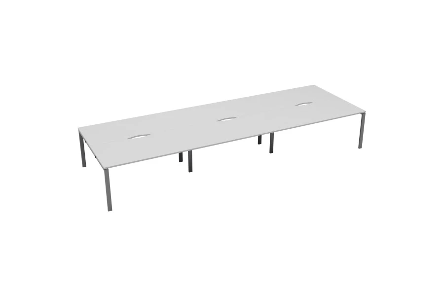 Kestral White 6 Person Double Bench Desk 3 Kestral White 6 Person Double Bench Desk