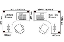 Kestral Grey Oak Cantilever Corner Workstation -Office Furniture Store crescent desk 1600 1800mm 2