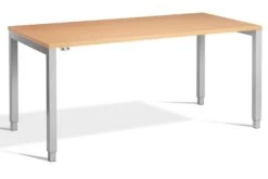 Crown Rectangular Height Adjustable Desk 18 Crown Rectangular Height Adjustable Desk -Office Furniture Store crown silver frame beech