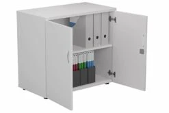 Kestral White Desk High Cupboard -Office Furniture Store cupboard white 2