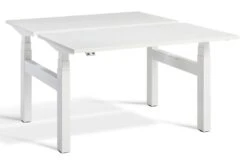 Duo Two Person Height Adjustable Desk -Office Furniture Store duo white frame white