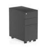 Optima Black Slimline Mobile Pedestal -Office Furniture Store dynamic optima black slimline 3 drawer ped 1
