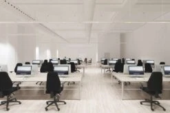 Gladstone Grey Oak Semi-Circle Table 1600 Post Leg -Office Furniture Store grey oak 17