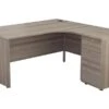 Kestral Grey Oak Corner Panel Desk And Pedestal -Office Furniture Store grey oak panel desk with desk ped