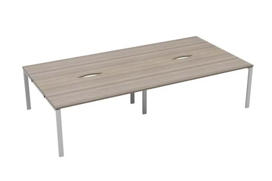 Kestral Grey Oak 4 Person Double Bench Desk 4 Kestral Grey Oak 4 Person Double Bench Desk - Image 2