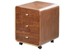 Curve Pedestal -Office Furniture Store helsinki 3 drawer ped walnut 1