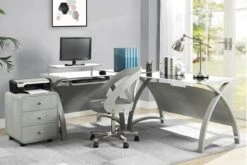 Curve Computer Desk -Office Furniture Store helsinki computer desk1300mm grey 3