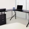 Alice Black Corner Desk -Office Furniture Store homcom black computer table corner desk 1