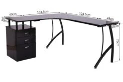 Alice Black Corner Desk 29 Alice Black Corner Desk -Office Furniture Store homcom black computer table corner desk 3