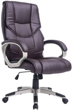 Ontario Leather Office Chair -Office Furniture Store homcom high back pu leather office chair brown 1