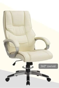 Ontario Leather Office Chair -Office Furniture Store homcom high back pu leather office chair cream 5