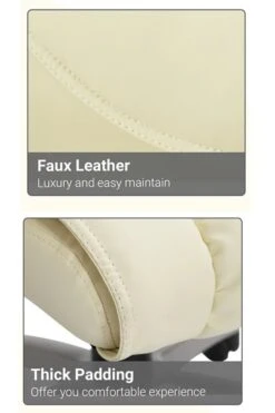 Ontario Leather Office Chair -Office Furniture Store homcom high back pu leather office chair cream 8