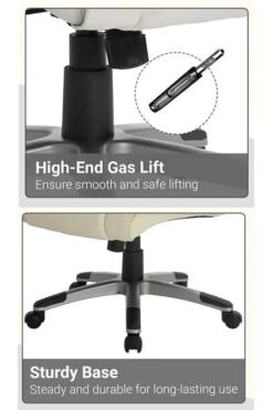 Ontario Leather Office Chair -Office Furniture Store homcom high back pu leather office chair cream 9