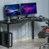 Nemesis Black Corner Gaming Desk -Office Furniture Store homcom l shaped corner desk 1