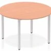 Price Point Circle Table 1200 Beech Post Leg Silver -Office Furniture Store impulse circle table 1200 beech box frame leg silver