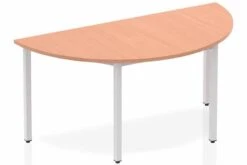 Price Point Beech Semi-circle Table 1600 Box Frame Leg Silver
