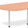 Price Point Beech Semi-circle Table 1600 Post Leg Silver -Office Furniture Store impulse semi circle table 1600 beech post leg silver