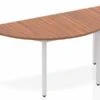 Nova Walnut Semi-circle Table 1600 Box Frame Leg Silver