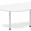 Polar White Semi-circle Table 1600 Post Leg -Office Furniture Store impulse semi circle table 1600 white post leg silver