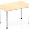 Solar Maple Straight Table Post Leg Silver -Office Furniture Store impulse straight table 1200 maple post leg silver