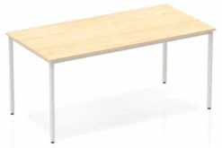 Solar Maple Straight Table Box Frame Leg Silver -Office Furniture Store impulse straight table 1600 maple box frame leg silver