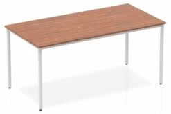 Nova Walnut Straight Table Box Frame Leg Silver -Office Furniture Store impulse straight table 1600 walnut box frame leg silver
