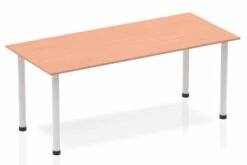 Price Point Straight Table Beech Post Leg Silver -Office Furniture Store impulse straight table 1800 beech post leg silver