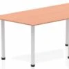 Price Point Beech Trapezium Table 1600 Post Leg Silver -Office Furniture Store impulse trapezium table 1600 beech post leg silver