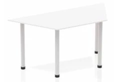 Polar White Trapezium Table 1600 Post Leg