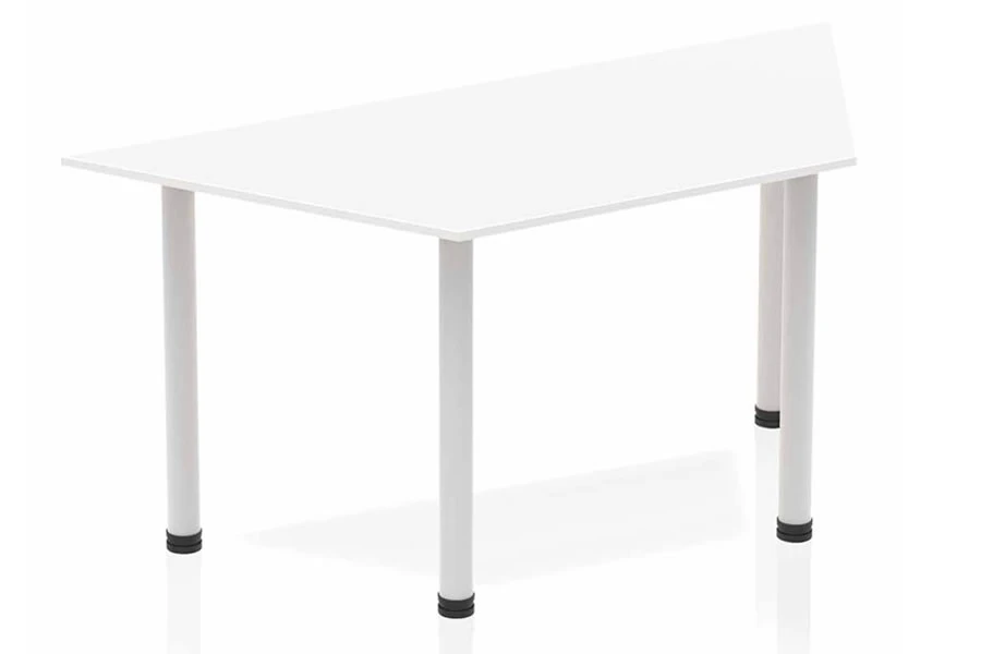 Polar White Trapezium Table 1600 Post Leg 3 Polar White Trapezium Table 1600 Post Leg