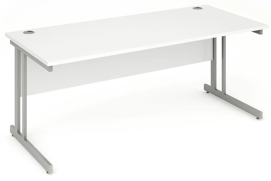 Polar White Rectangular Cantilever Desk 3 Polar White Rectangular Cantilever Desk